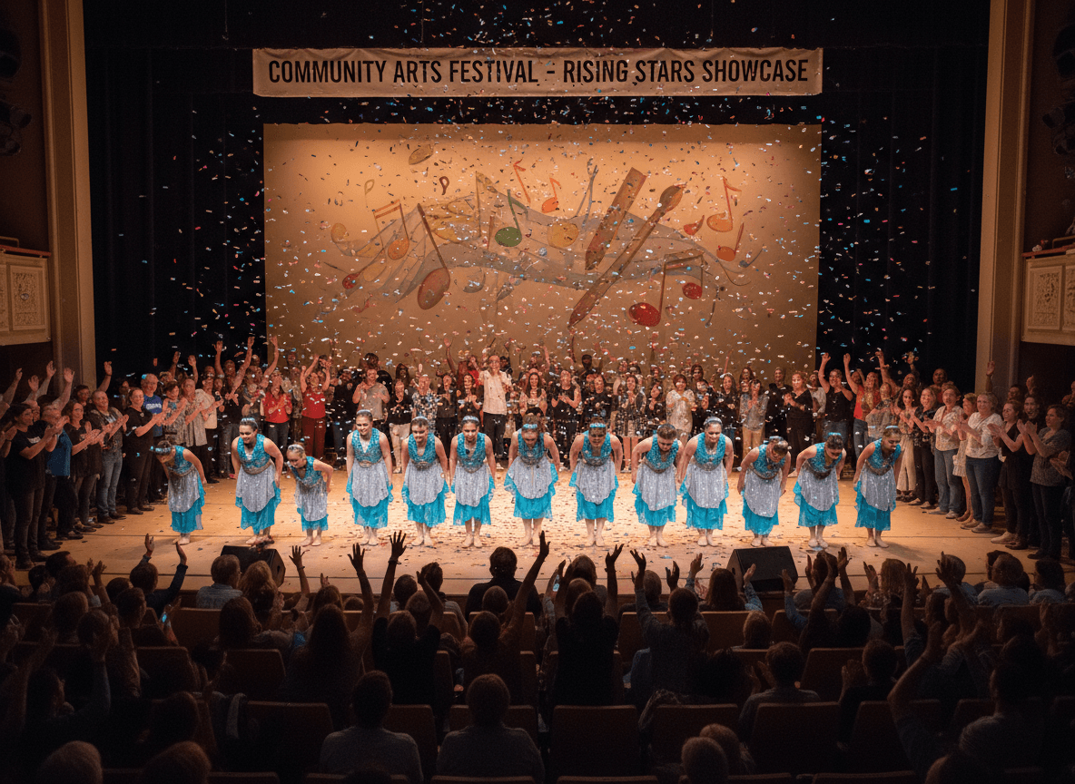 Students taking a bow after performance